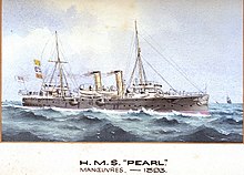 HMS Pearl HMS Pearl Manoeuvres - 1893 RMG PU0314.jpg