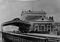 La gare de la Bourse en 1877.