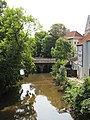 Hase mit der Angers-Brücke in Osnabrück