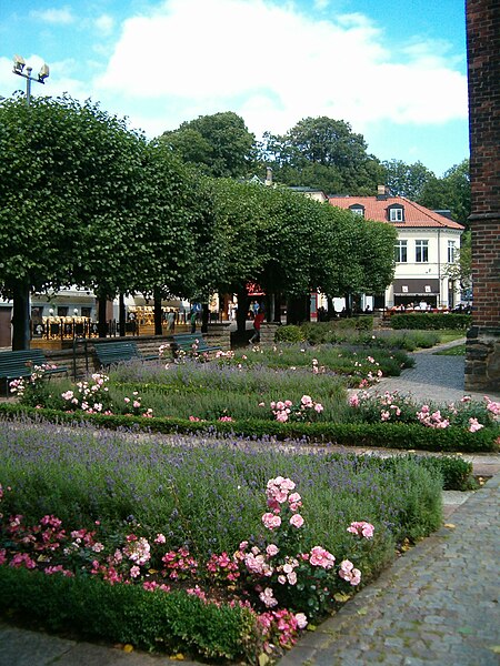 File:Helsingborg Sankta Maria kyrka, trädgård.jpg