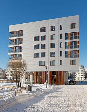 Building in Henriksdalshamnen, Södra Hammarbyhamnen, Stockholm.