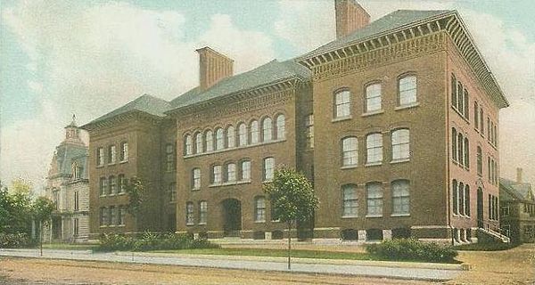 View of Malden High School in circa 1906.
