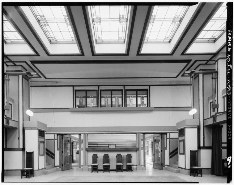 File:Historic American Buildings Survey Philip Turner, Photographer June 1967 INTERIOR- LOOKING NORTH - Unity Temple, 875 Lake Street, Oak Park, Cook County, IL HABS ILL,16-OAKPA,3-5.tif