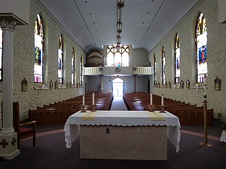 Interior Holy Angels Catholic Church (Sandusky, Ohio) - nave, rear.JPG