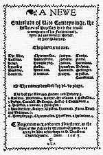 Frontispiece to the 1567 edition of the play. Horestes.jpg