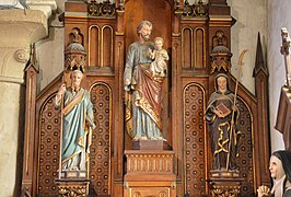 Houchin, église St Omer, retable et statues