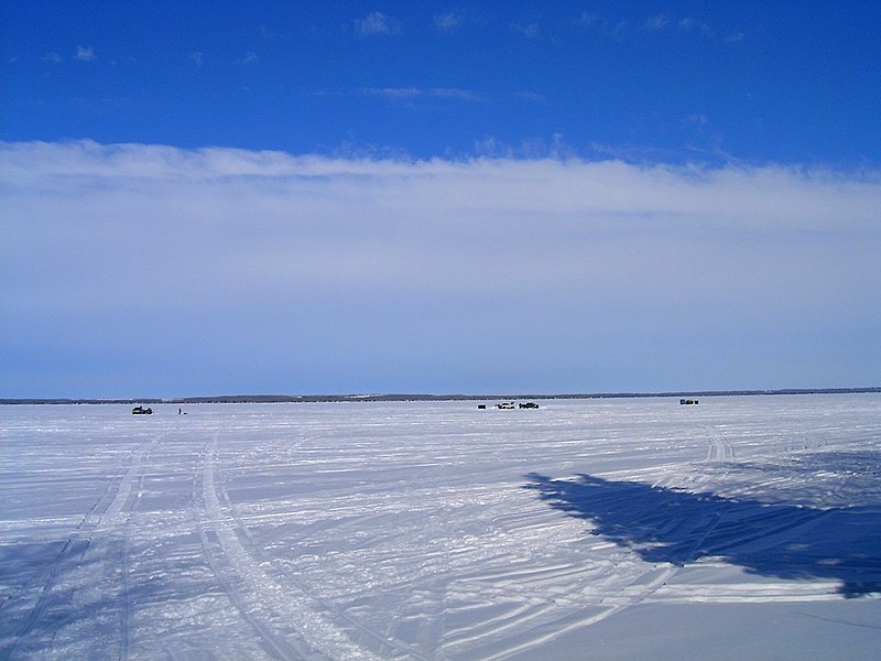 File:Ice fishing shacks on Pigeon Lake at Pigeon Lake Provincial Park, Alberta.jpg