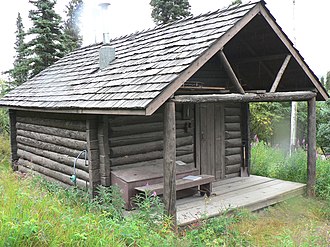 The ARC built many shelter cabins, such as this one, Igloo Creek Cabin No. 25 now in Denali National Park and Preserve Igloo Creek Patrol Cabin.jpg