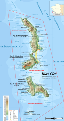 Karte von den Islas Cíes.