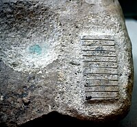 Inscribed door-socket from the Temple of Šuda at Tell Abu Sheeja, Iraq. Ur III period, 21 century BCE. Iraq Museum.[2]