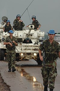 Irish UNMIL troops on patrol in Liberia, July 2006 Irish troops UNMIL.jpg