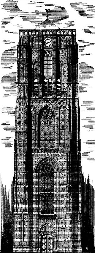 Tekening van de voorkant van de Sint-Petrusbasiliek