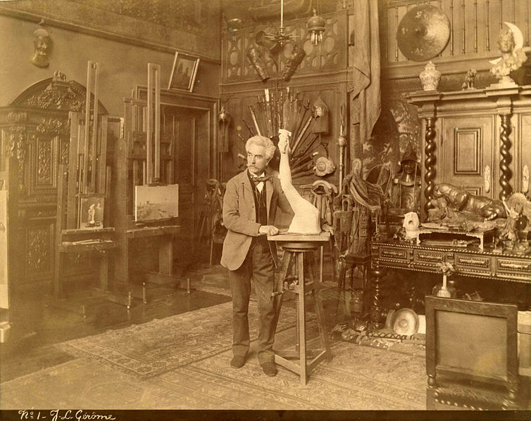 File:Jean-Léon Gérôme in his studio.jpg