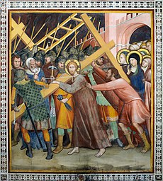 Jesus with the cross in Duomo (San Gimignano).jpg