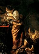 Judith and her maid with the Head of Holofernes by Artemisia Gentileschi ca. 1645-1650.jpg