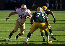 Justin Smith lined up against Marshall Newhouse in 2012 Justin Smith and Marshall Newhouse - San Francisco vs Green Bay 2012 (2).jpg