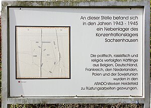 KZ-Außenlager Rathenow Gedenktafel