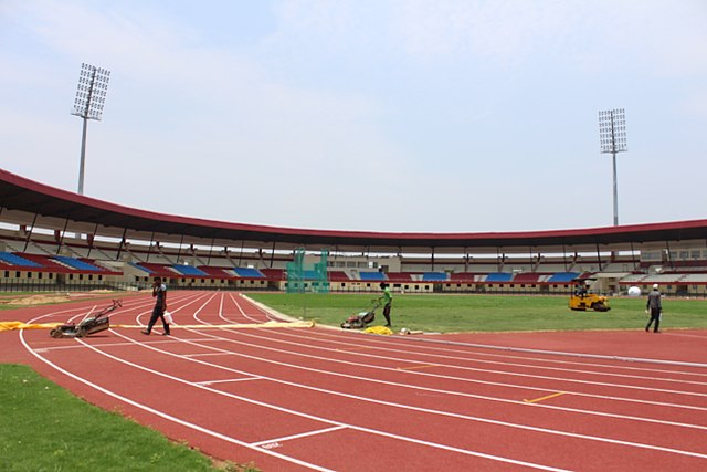Interior of the stadium with running track