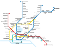 Hamburg U-Bahn network with tunnel sections