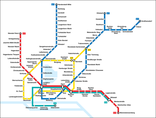 Karte der U-Bahn Hamburg