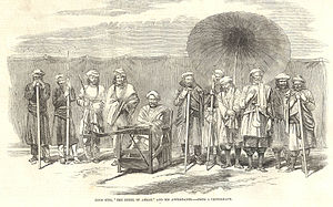 Skizze eines sitzenden Mannes, umgeben von anderen Mannern