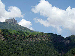 Alborz mountain range above town.
