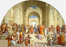 "The School of Athens". fresco by Raffaello Sanzio (1509).