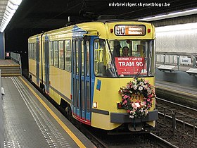 Último tranvía 90 en la estación Diamant en 2007