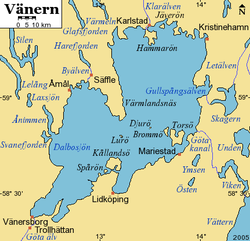 Mapa do Vänern