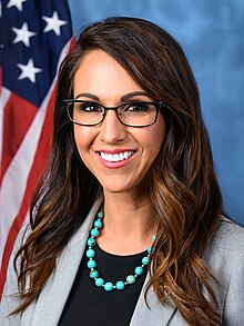 Lauren Boebert Lauren Boebert, official portrait, 117th Congress (cropped).jpg