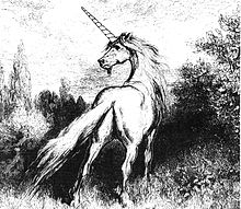 gravure de licorne de dos