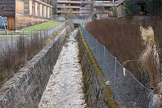 Der Klausmühlebach kurz vor der Einmündung in den Bodensee.