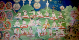 Lukhang Temple mural depicting physical yogas known as trulkhor Lukhang mural 7.png