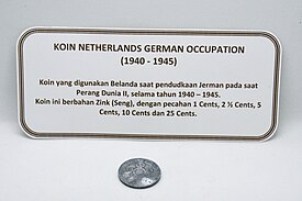 Koin Netherlands German Occupation 1940-1945 2,5 sen