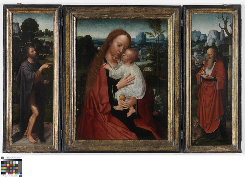 File:Madonna met Johannes de Doper en de heilige Hiëronymus, circa 1485 - circa 1551, Groeningemuseum, 0040024000.jpg