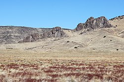 The Manassa Dike. Part of Flat Top is visible on the left.