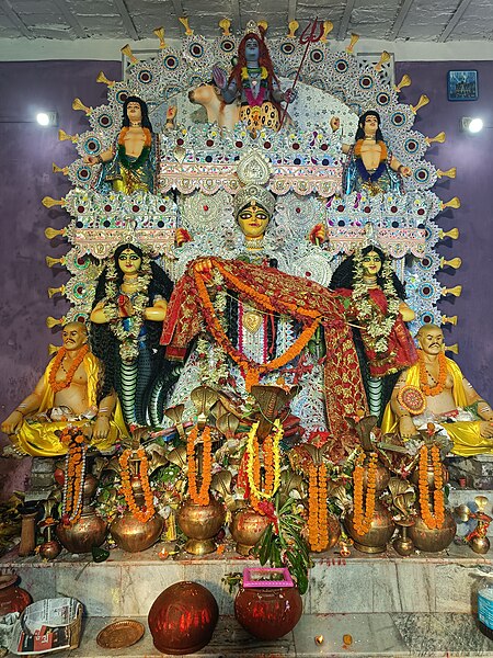 Mansa Puja(Vishari Puja),the folk festival of Anga Region, celebration in Deepnagar Chowk, Bhagalpur.