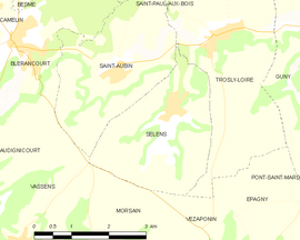 Mapa obce Selens