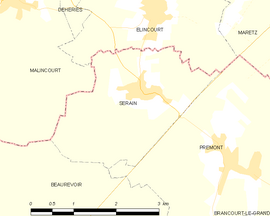 Mapa obce Serain