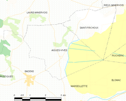 Kart over Aigues-Vives