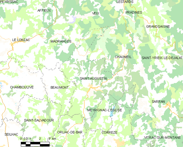 Poziția localității Saint-Augustin