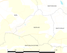 Mapa obce Bléruais
