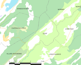 Mapa obce Lézat