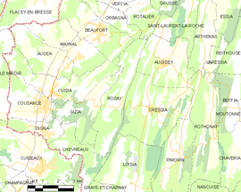 Mapa obce Rosay