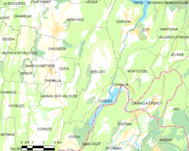Mapa obce Vescles