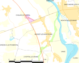 Mapa obce Boisset-lès-Montrond