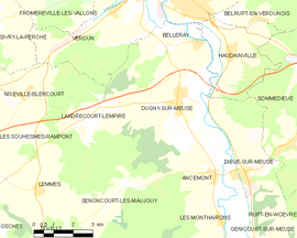 Mapa obce Dugny-sur-Meuse