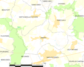 Mapa obce Dimont