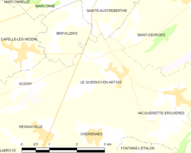 Mapa obce Le Quesnoy-en-Artois
