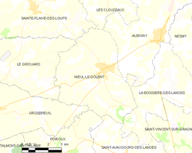 Mapa obce Nieul-le-Dolent